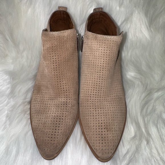 Franco Sarto Tan Ankle Booties with Perforated Design - Picture 1 of 9